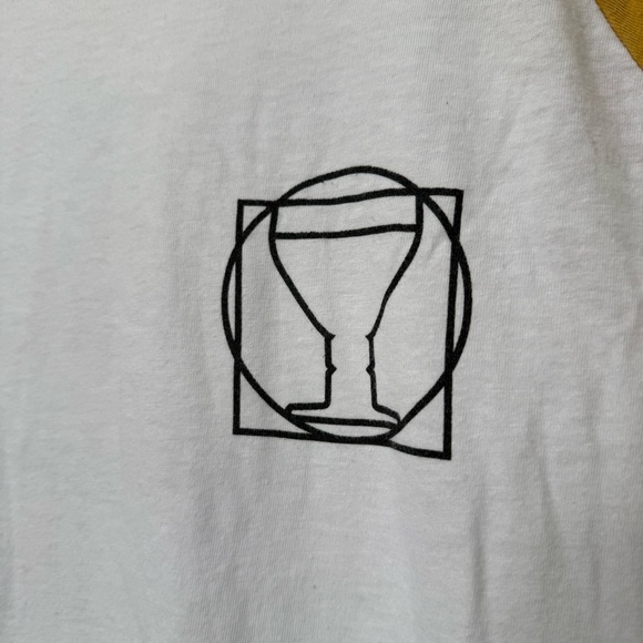 Commonwealth Brewing White & Mustard Yellow Baseball Tee Unisex - Picture 3 of 5